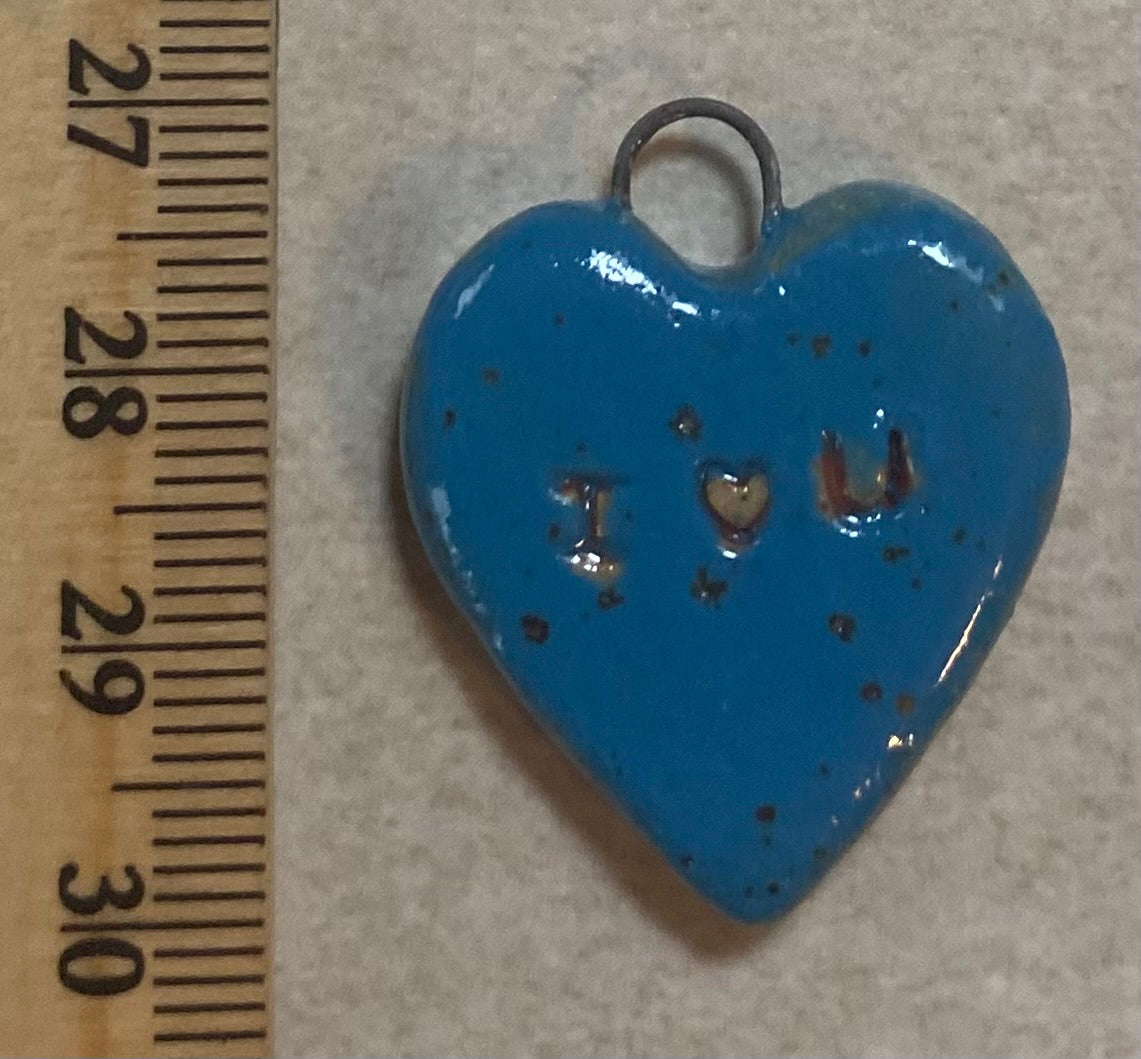 Heart pendant blue I heart u