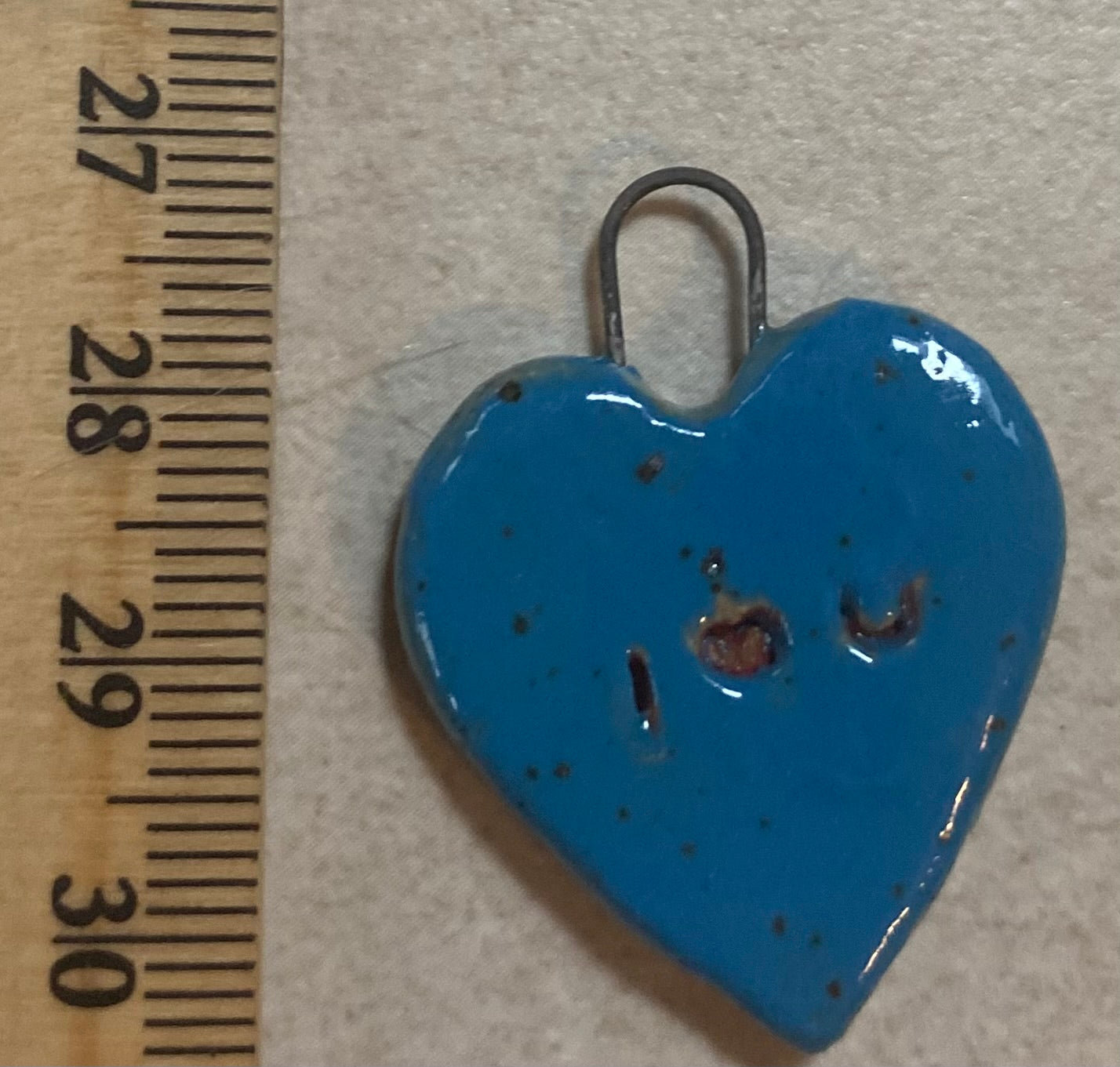 Heart pendant blue I heart u