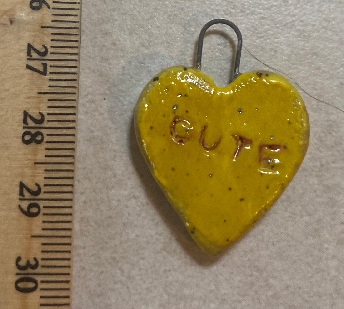 Heart pendant yellow cute