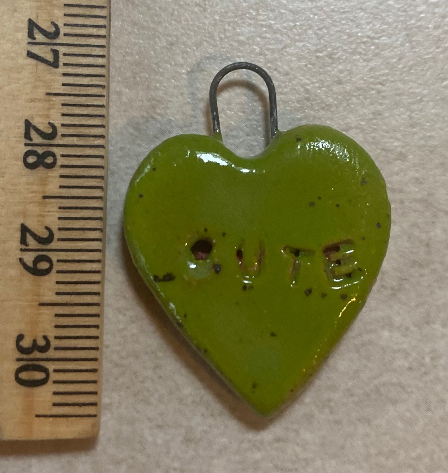 Heart pendant green cute