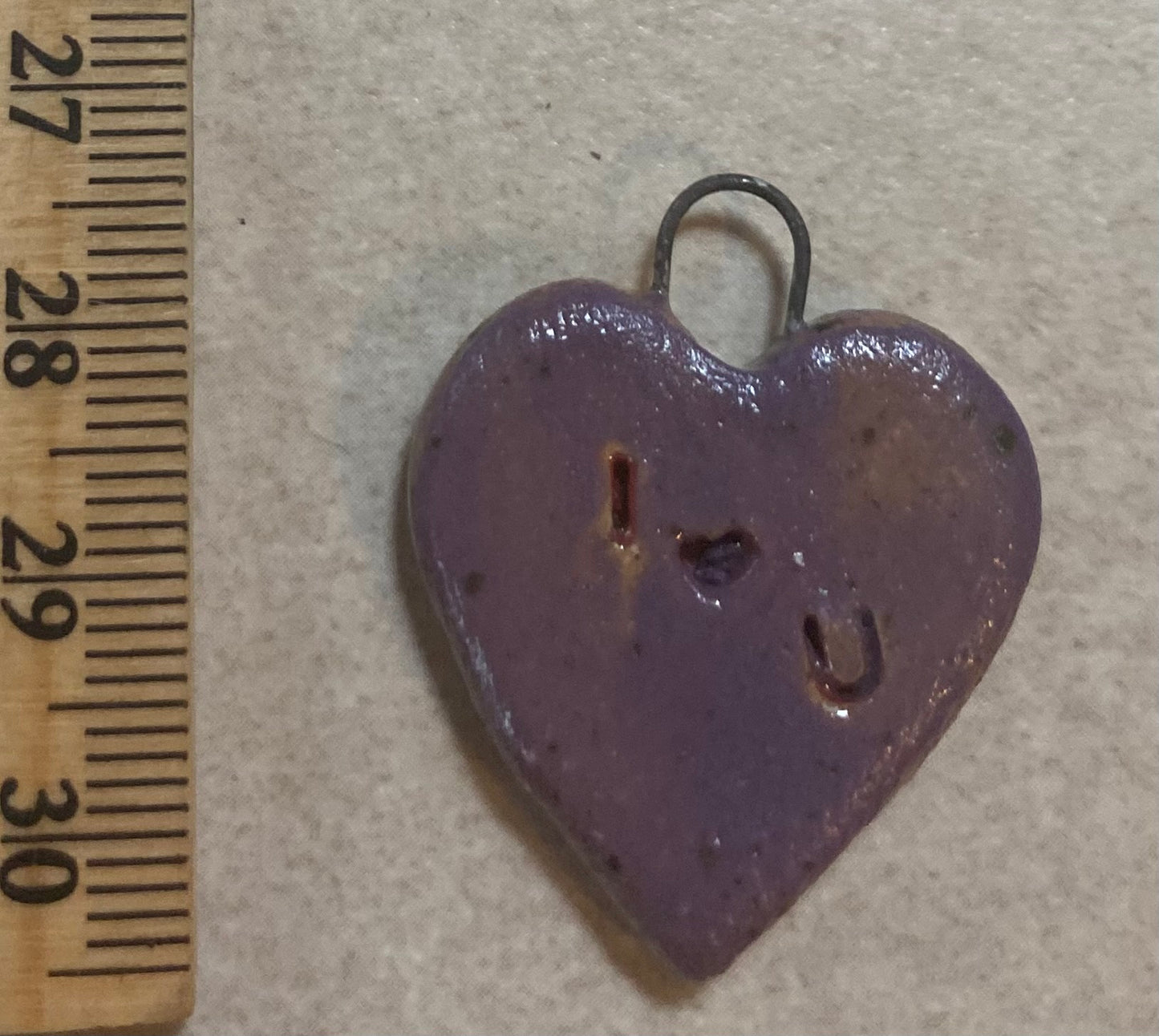 Heart pendant purple I heart u