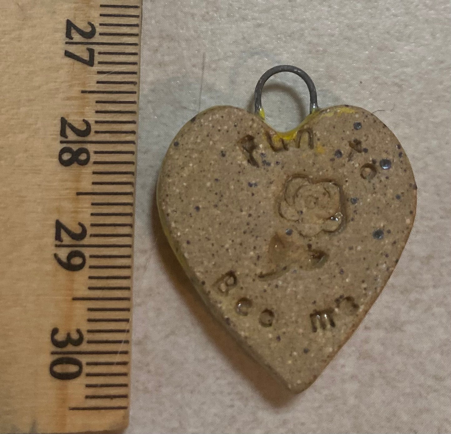 Heart pendant yellow hot