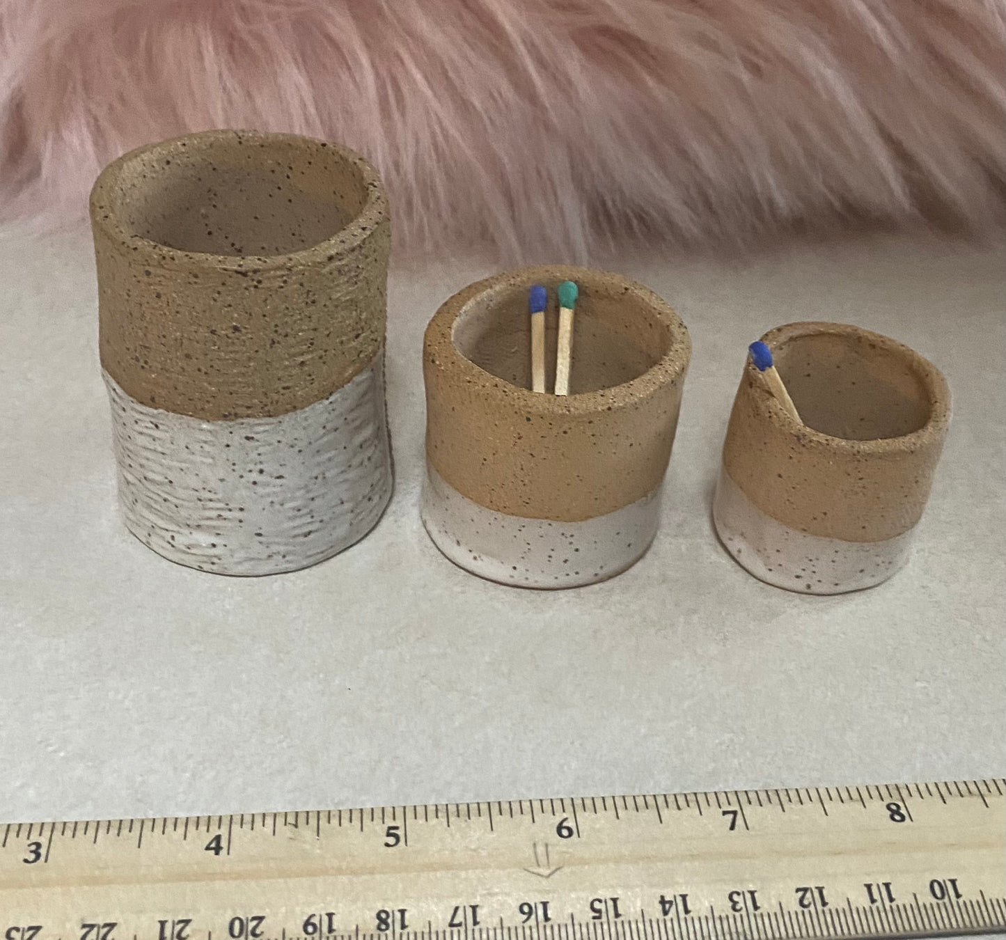 Set of 3 matchstick holders