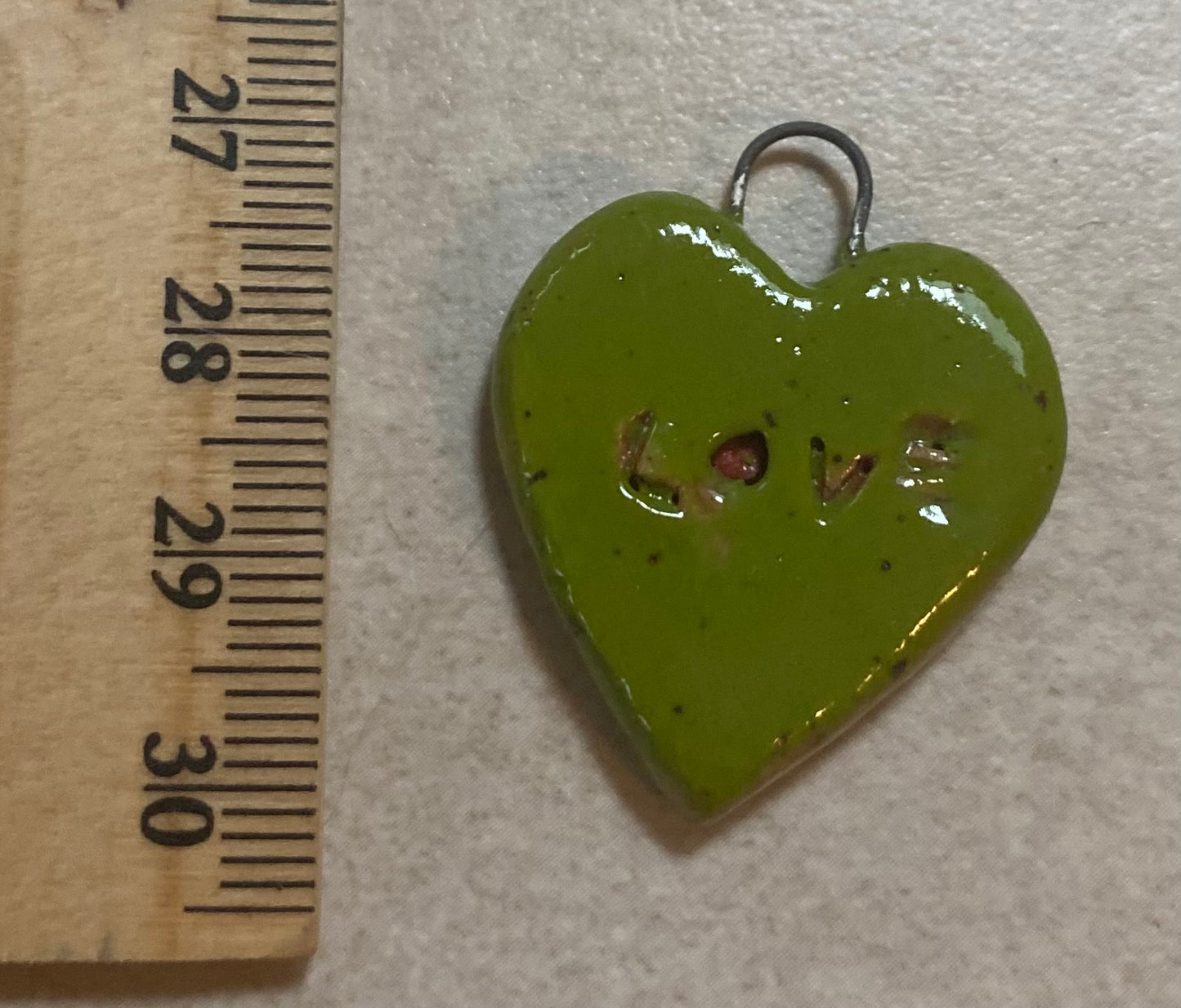 Heart pendant green love