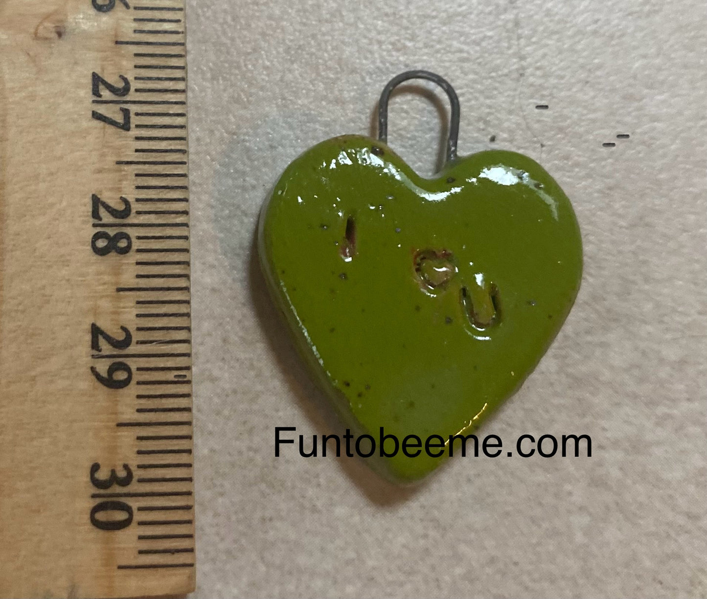 Heart pendant green I heart u