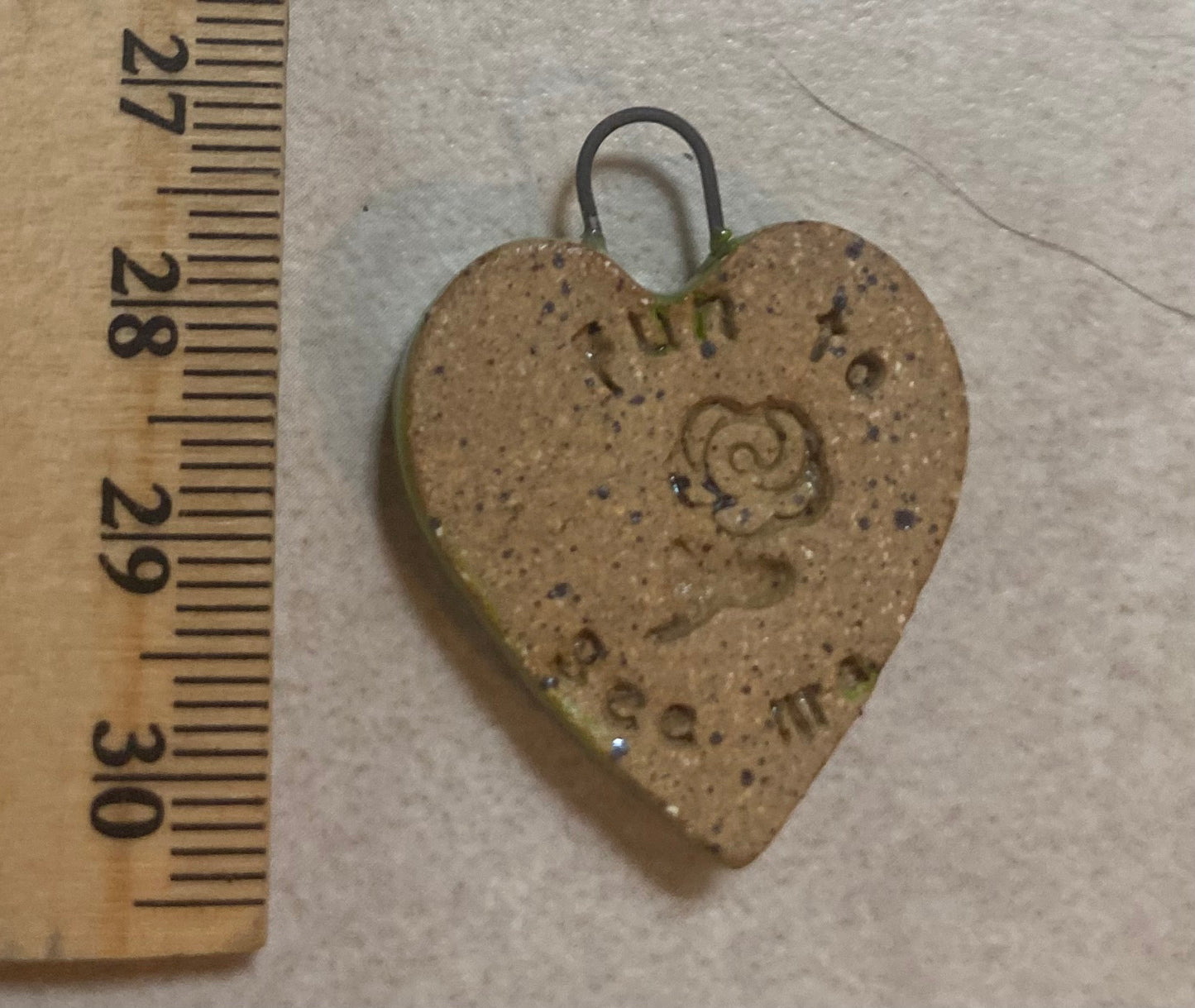 Heart pendant green love