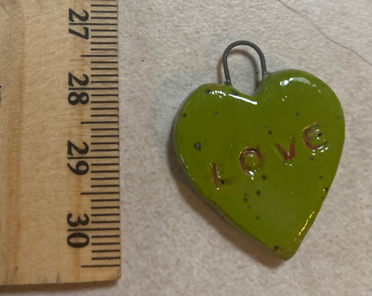 Heart pendant green love