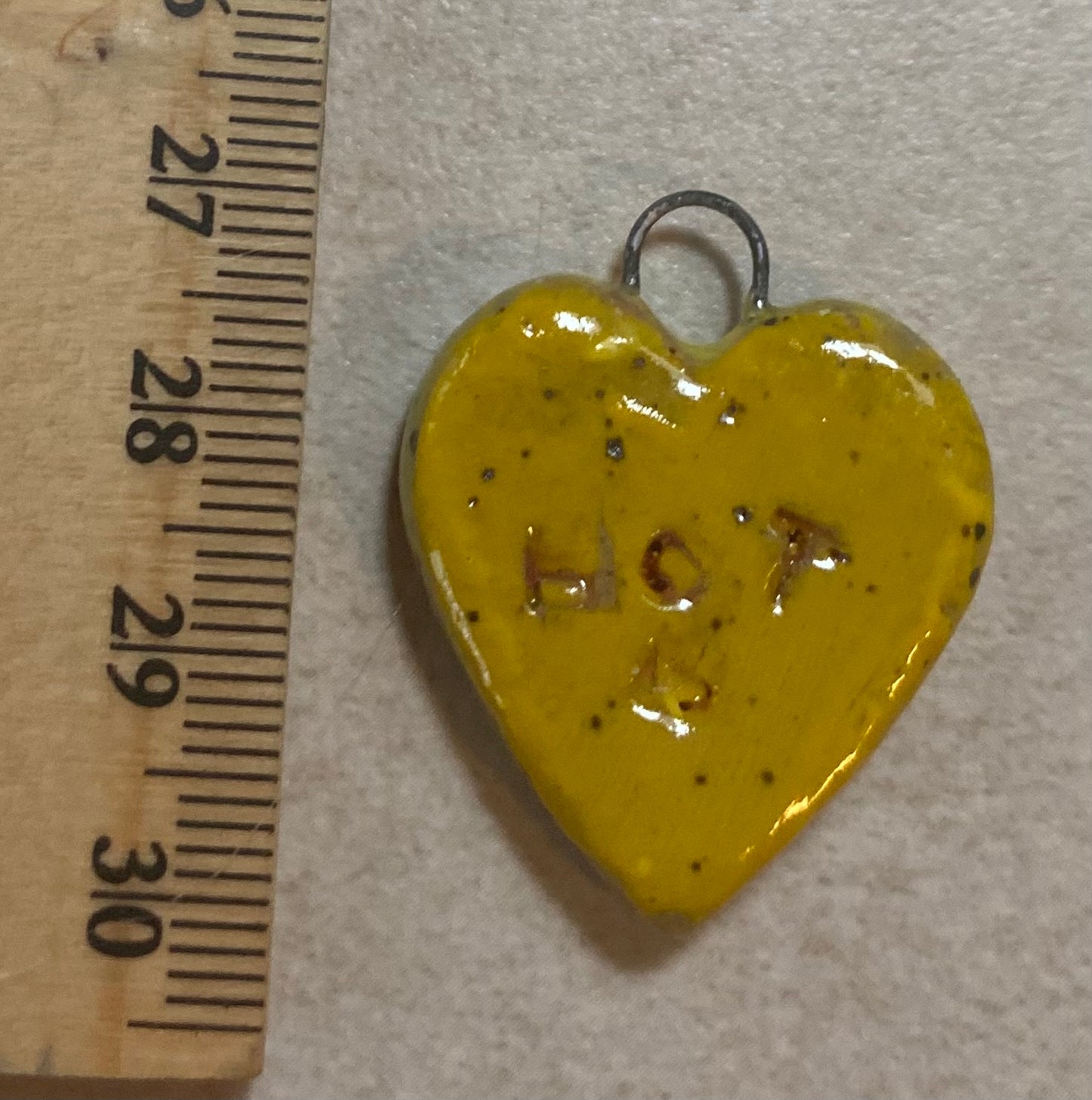 Heart pendant yellow hot