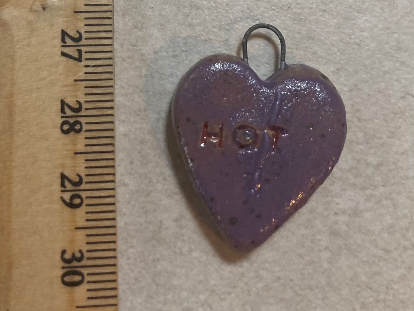 Heart pendant purple hot