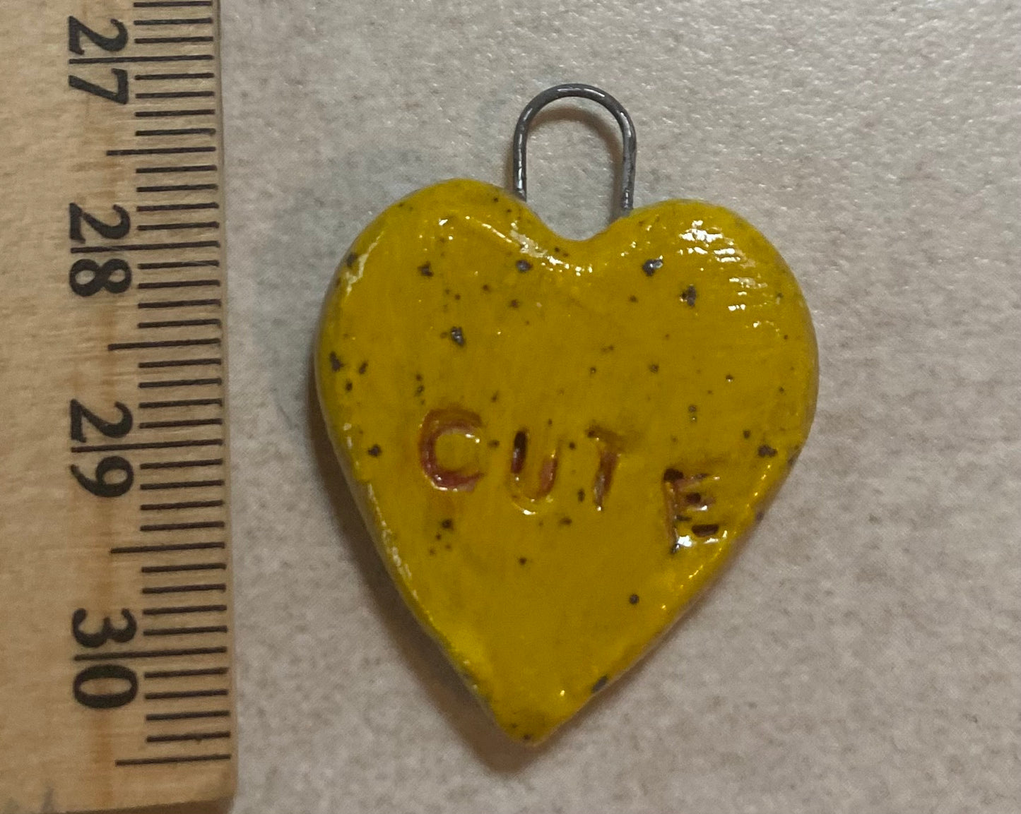 Heart pendant yellow cute