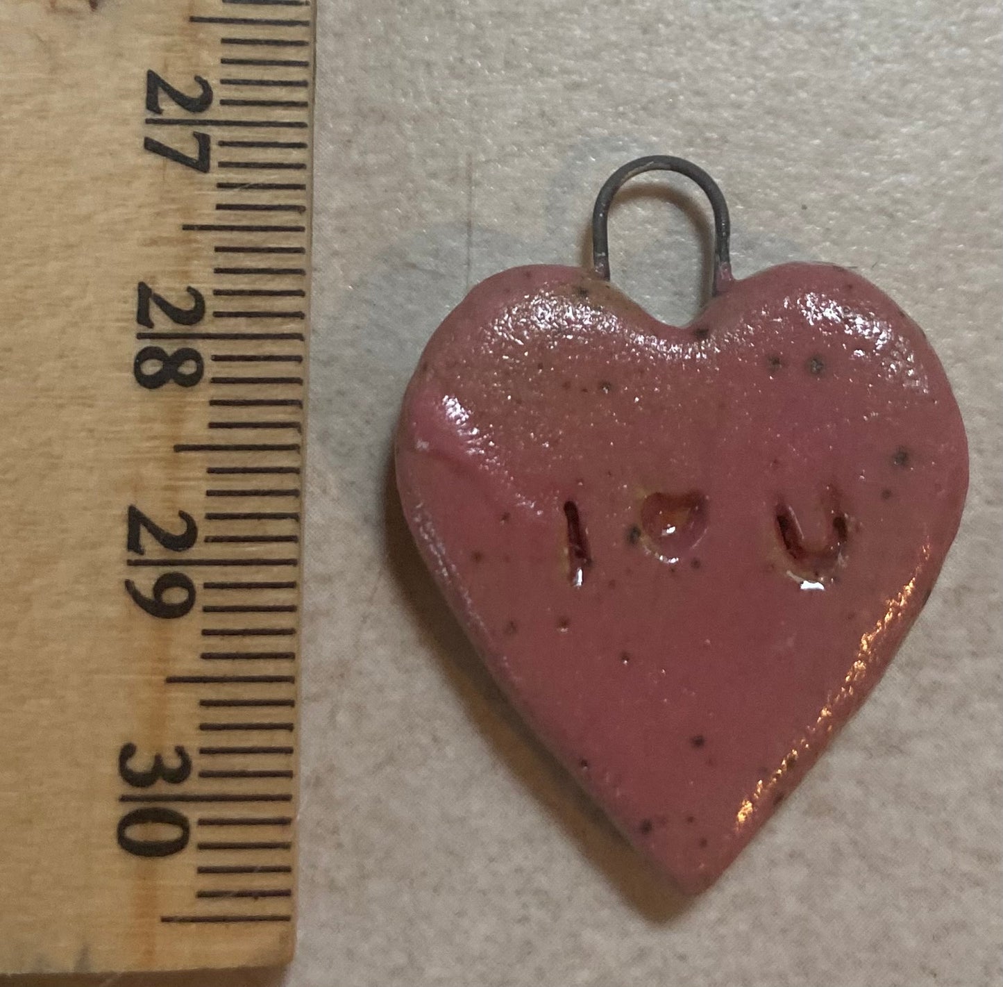 Heart pendant pink I heart u