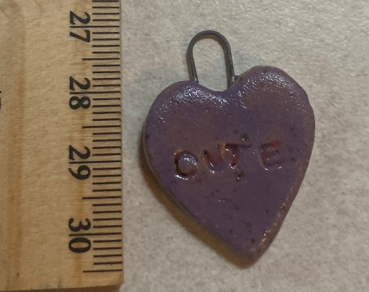 Heart pendant purple cute