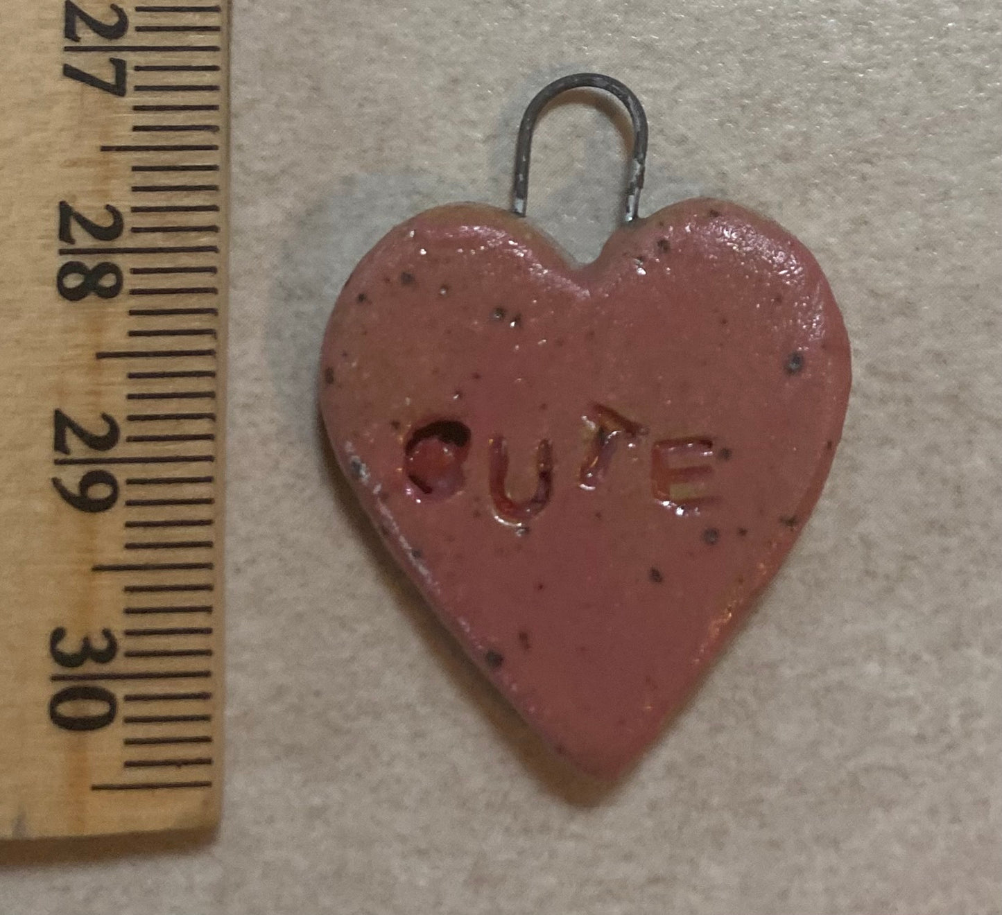 Heart pendant pink cute